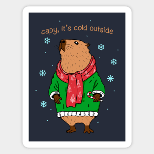 Capybara Winter Magnet